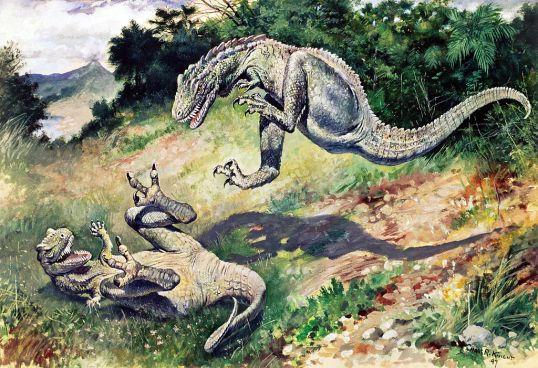 Leaping Laelaps by Charles R. Knight