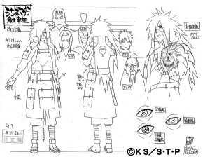 Studio Pierrot sketches for Madara Uchiha