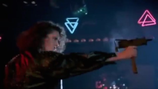 Shootout In A Club. Complete with getting shot to the ground, then popping back up.