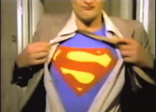 Superman springs into action.